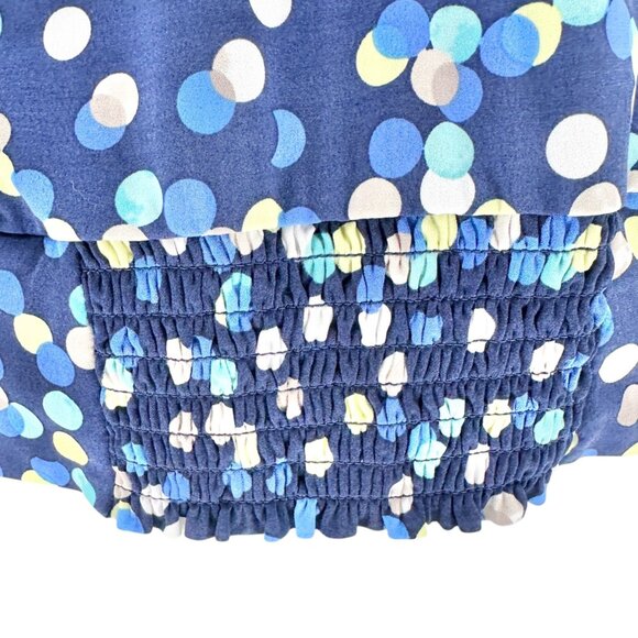 JM Collection Top Womens 2X Polka Dot Navy Blue LS Scoop Neck Keyhole Accent - Picture 8 of 9
